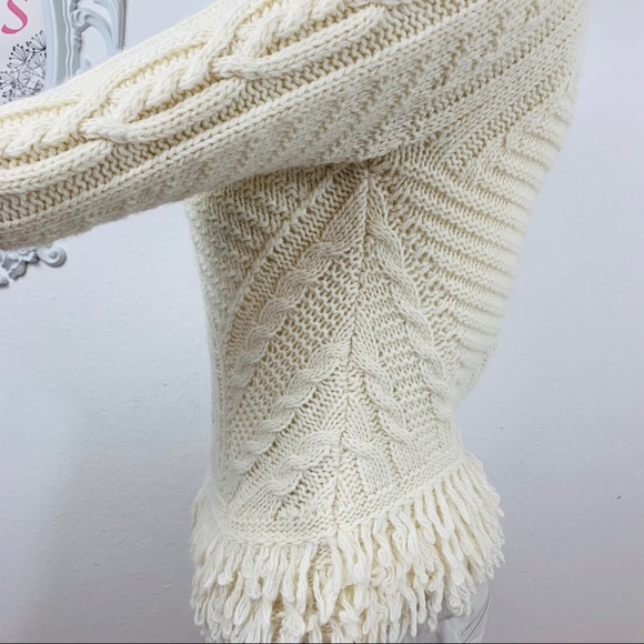Banana Republic/Cream Crochet Fringed Alpaca Wool - Picture 5 of 8